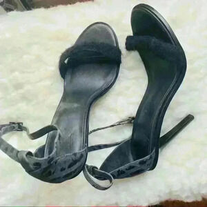 𝅺TIBI Black Wraparound Ankle Strap Sandals Eur 37